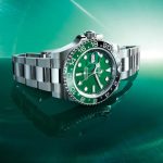 The UK Cheap Replica Rolex GMT-Master II Watches Left Hand In White Gold With Green Dial